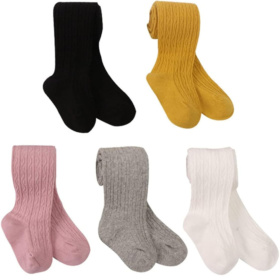 Bafeicao 3/4/5 Pack Toddler Baby Girls Tights Cable Knit Leggings Stockings Little Girl Cotton Pa... | Amazon (US)