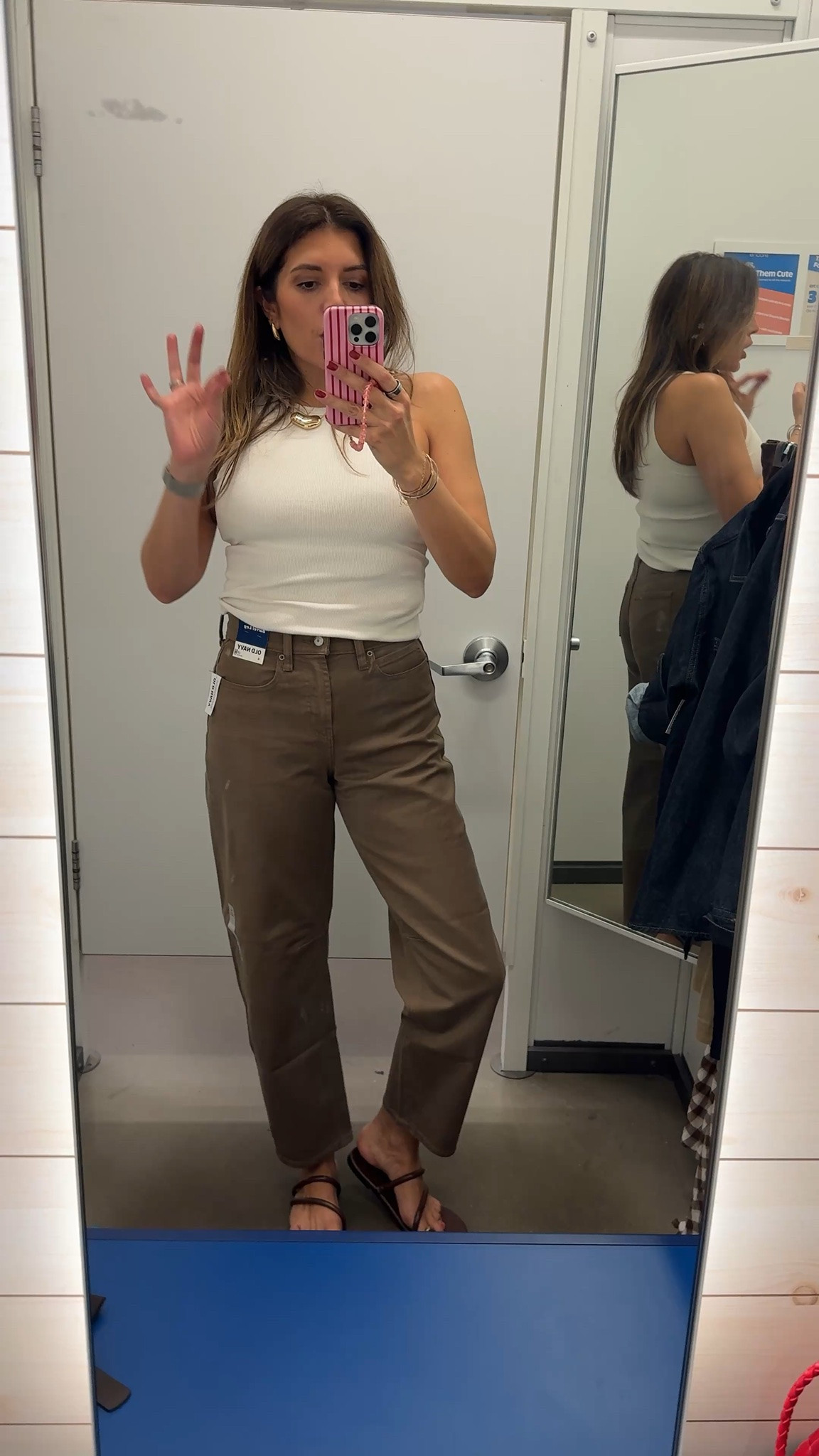 High rise barrel leg pants in a cool mom tan color! I’m 5’7” in size 4.

#LTKTall #LTKOver40 #LTKSaleAlert