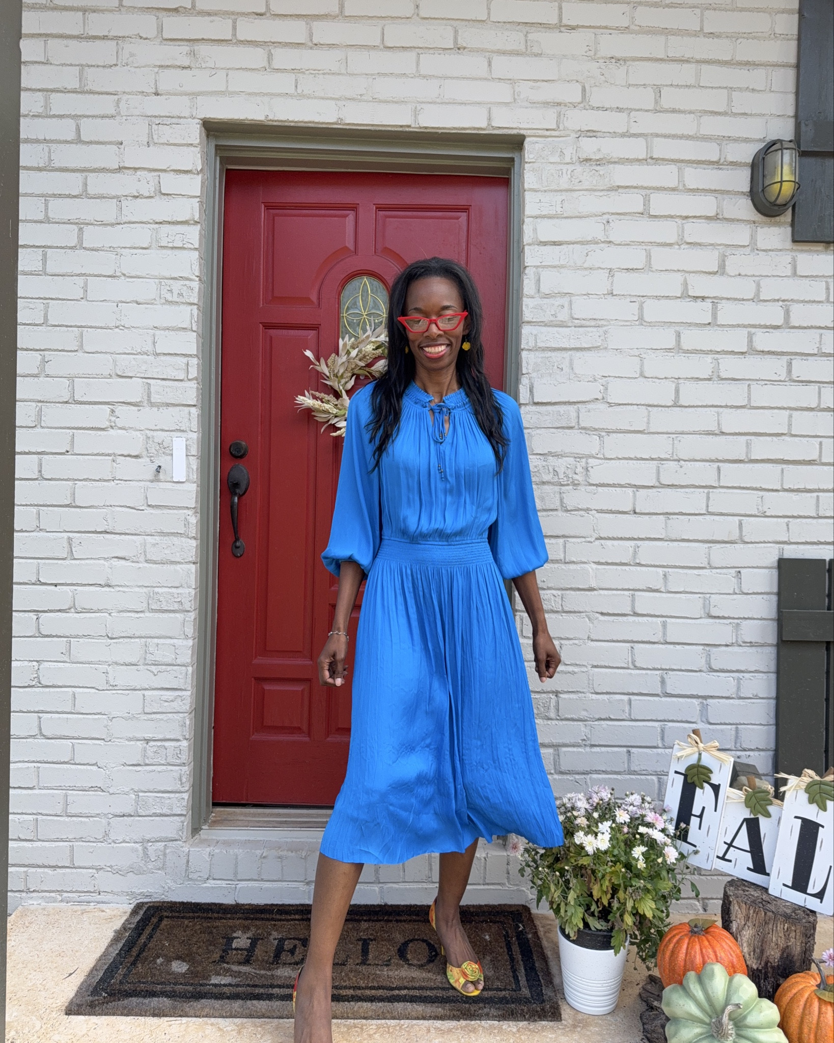 This blue bombshell of a dress from WHBM midi dress and super cute peekaboo toe heels

#LTKGiftGuide #LTKSeasonal #LTKOver40