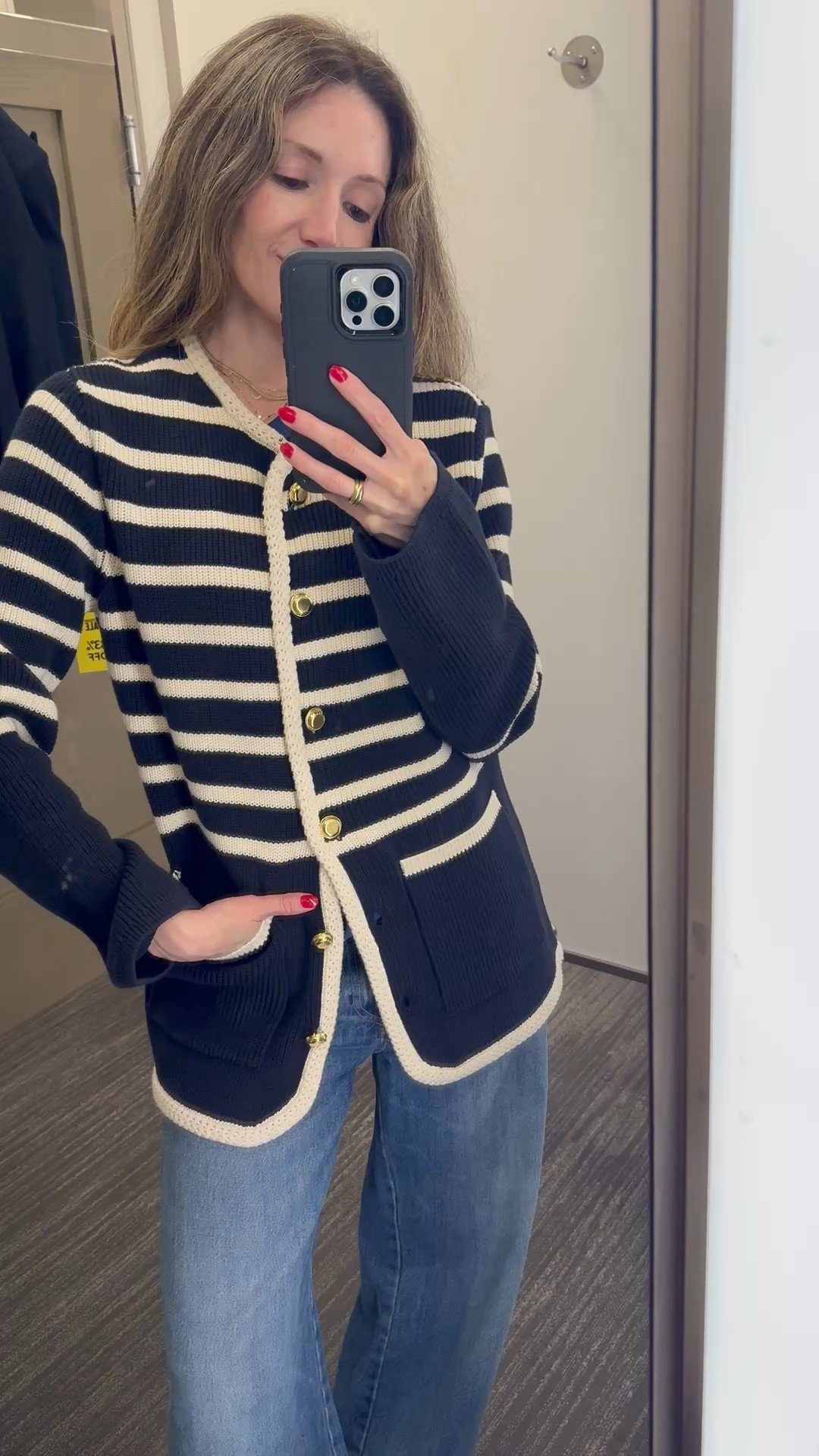 Chic striped cardigan on sale. Wearing a small, should be xs. 

#LTKSaleAlert #LTKStyleTip #LTKOver40