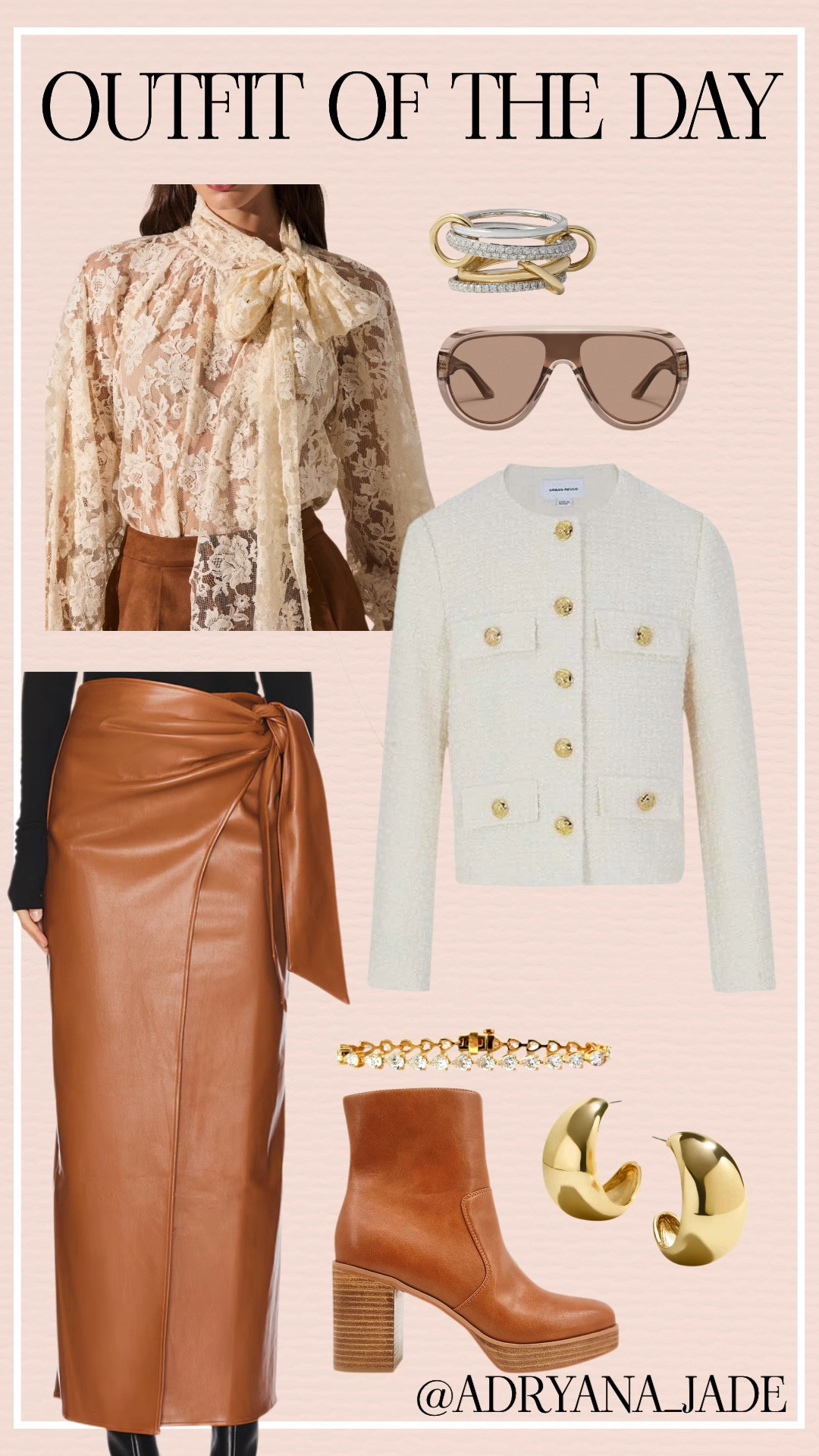 Lace pussybow, a tweed jacket that reads Chanel without the Chanel price tag (hello, Amazon), a faux leather skirt that makes my heart happy, a hat to cover the gray, and a bold red lip to seal the deal.

Shop the full look through my links — you've earned it. 💛

#styleover50 #fashionover50 #womenover50 #over50 #over50andfabulous

#LTKootd #LTKgrwm #LTKOver40