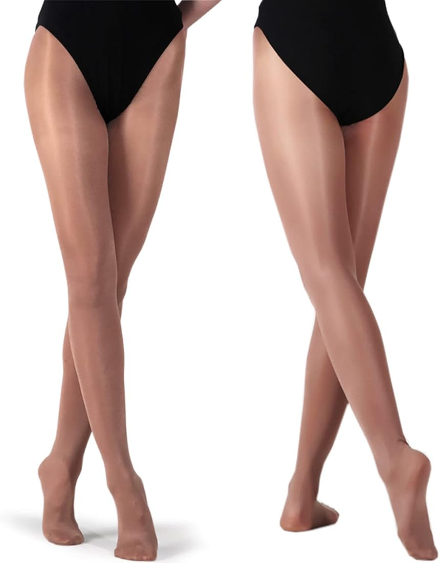 DANCEYOU Slight Shimmery Footed Tights Girls and Women Size Sparkly Skin Tone Toast for Costume, ... | Amazon (US)