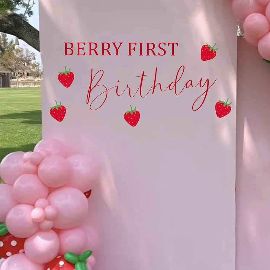 Berry First Birthday Wall Decal - Sweet One Birthday Party Decoration,Berry First Birthday Sticke... | Amazon (US)