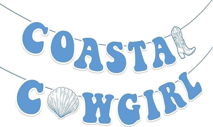 Coastal Cowgirl Banner Coast Beach Retro Western Bachelorette Decorations Summer Beach Bacheloret... | Amazon (US)