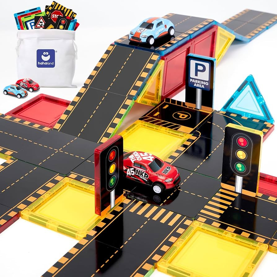 Montessori Toys for 3 Year Old Boys Birthday Gifts 62 PCS Magnetic Tiles for Kids Toys 2 3 4 5 6 ... | Amazon (US)
