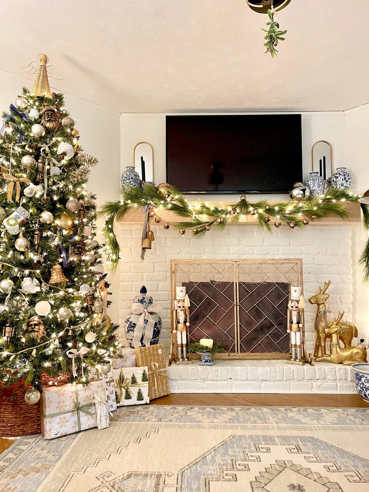 First Christmas in our first house 🤍😇🎄 ran across this beautiful fireplace screen while shopping for a much pricier one & I think I love this one even more! 

#LTKhome #LTKHoliday #LTKSeasonal