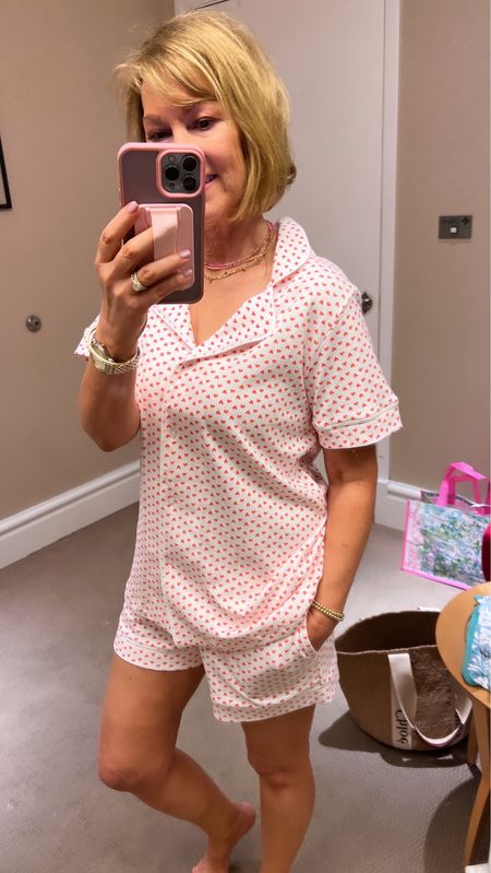 These heart pajamas feel so luxurious! Love the weight of these and the pockets in the shorts.

#LTKSeasonal #LTKOver40 #LTKTravel