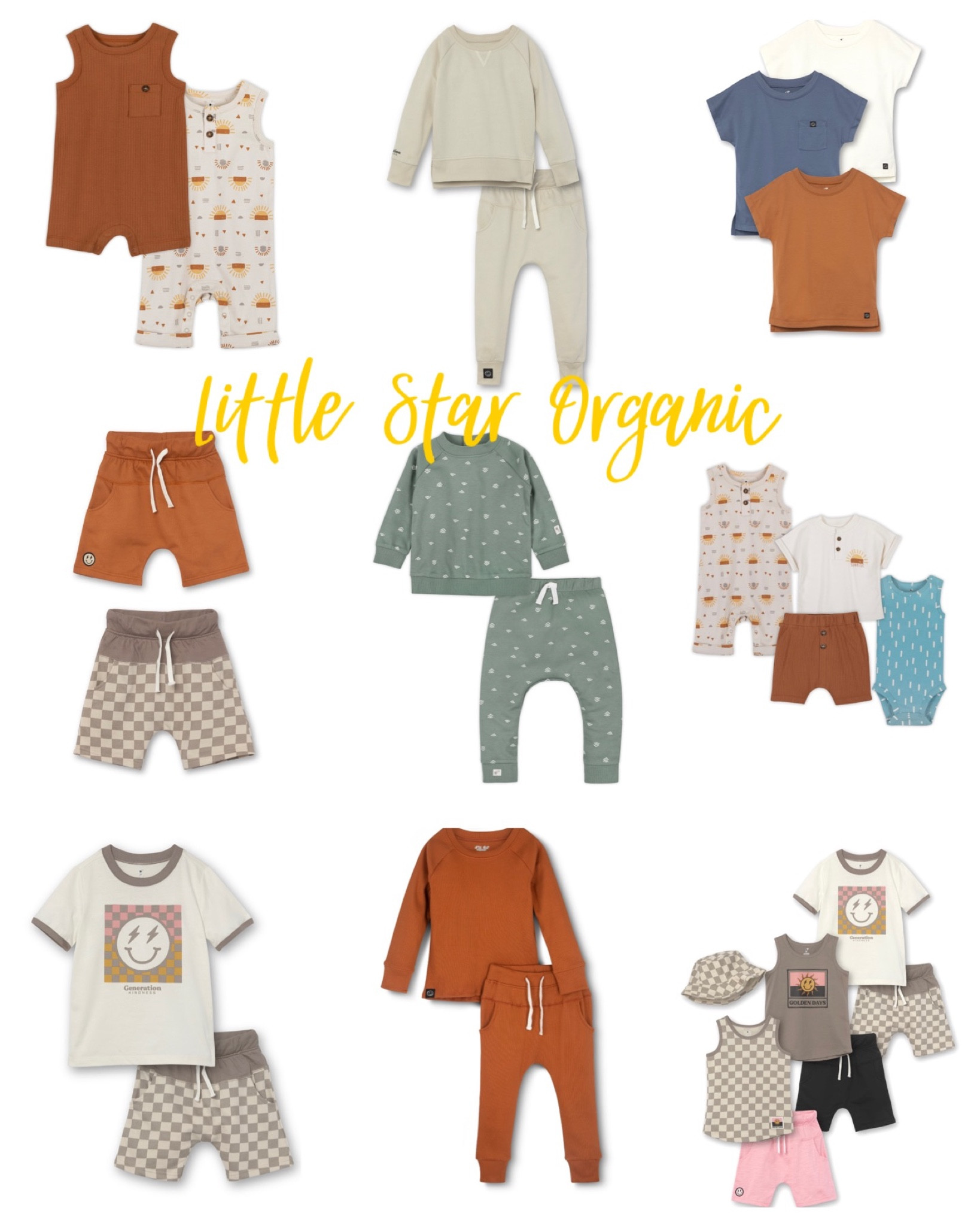 Little Star Organic Toddler Boy 7Pc Outfit Set, 12M-5T 