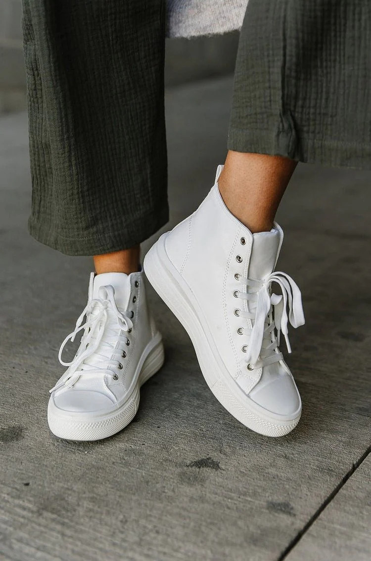 Roma High Top Sneakers - White | Mindy Mae's Market