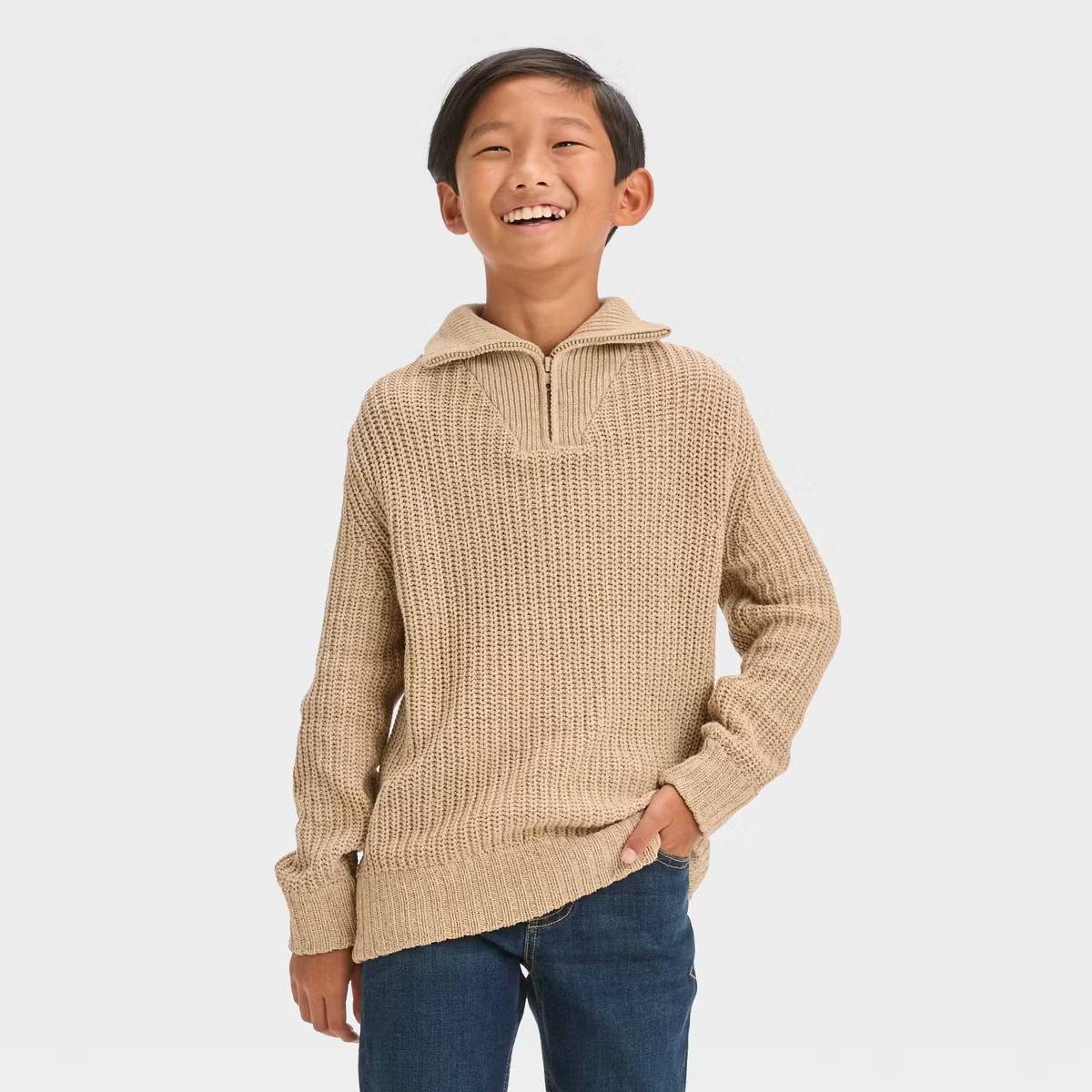Boys' Quarter Zip Pullover Sweater - Cat & Jack™ | Target