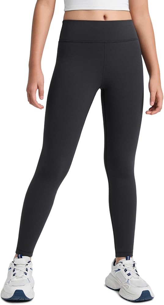 CRZ YOGA Girls Fleece Lined Full Length Leggings Matte - Casual Athletic Thermal High Waist Pants... | Amazon (US)
