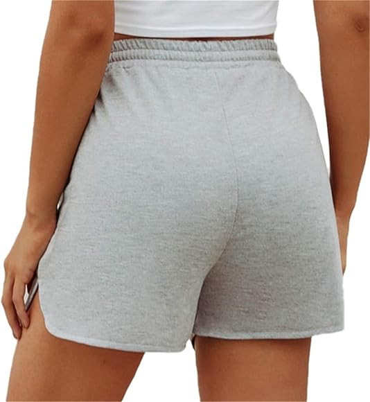 SheIn Women's Solid Stretchy Drawstring Waist Track Shorts | Amazon (US)