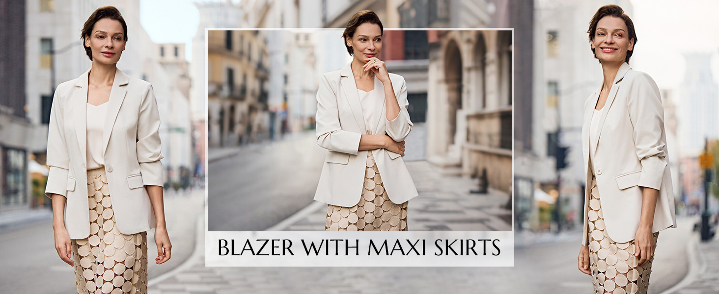 Cicy Bell Womens Casual Blazers Open Front Long Sleeve Work Office Suit Jackets Blazer | Amazon (US)