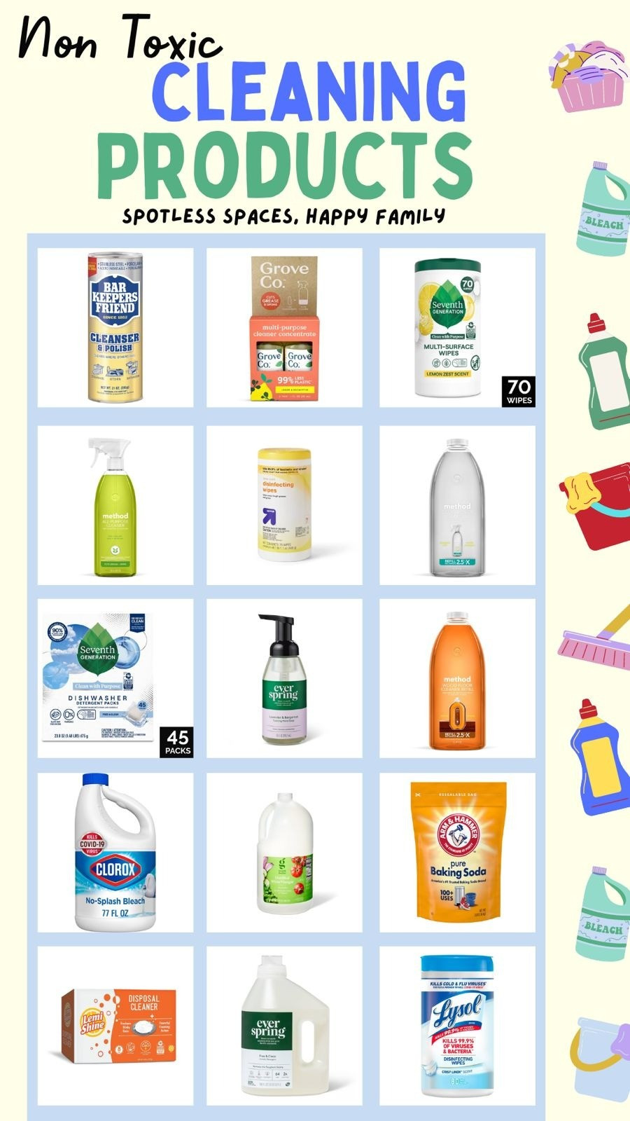 In today's world, keeping our homes clean often comes with the hidden cost of exposing ourselves to harmful chemicals and toxins. Traditional cleaning products can carry harmful ingredients that affect our skin, lungs, and overall health. Luckily, switching to non-toxic options can help you maintain a clean home without compromising on your family’s safety or the environment. Below is a list of non-toxic cleaning products from Target that you can trust, as well as a DIY section for homemade cleaning solutions using natural ingredients like baking soda, lemon, and white vinegar.

#LTKFamily #LTKSeasonal #LTKHome