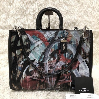COACH Mint & Serf Rogue 39 2way Tote Bag Black Multicolor 30cm×39cm×16cm NNBi86 | eBay US