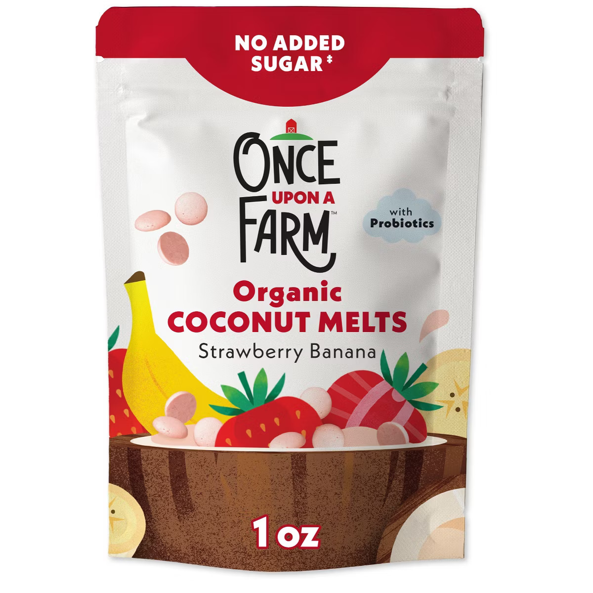 Once Upon a Farm Coconut Melts Strawberry Banana Baby Snacks - 1oz | Target