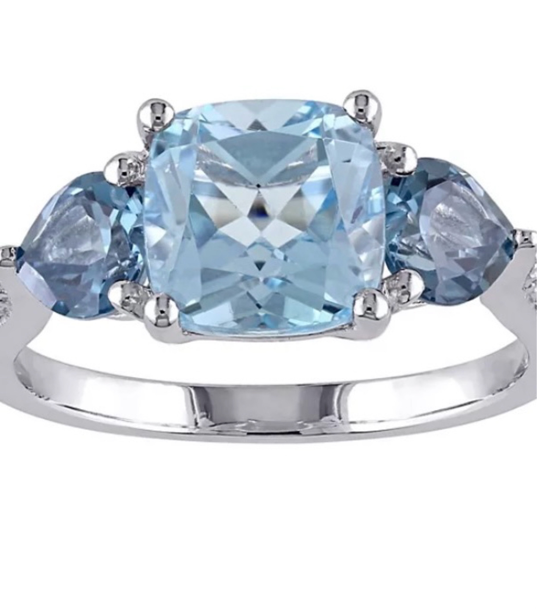 Stella Grace Sterling Silver Sky Blue Topaz, London Blue Topaz & Diamond Accent 3-Stone Ring #ad 

 #LTKOver40 #LTKBeauty