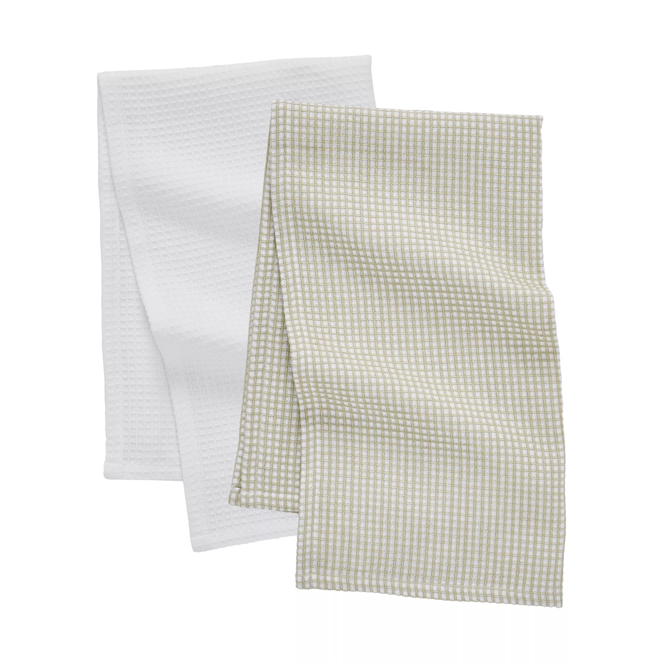 My Texas House Waffle Cotton Kitchen Towels - Beige - 16 x 28 in