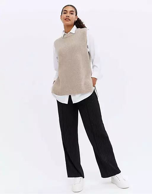 New Look knitted vest in mink | ASOS (Global)