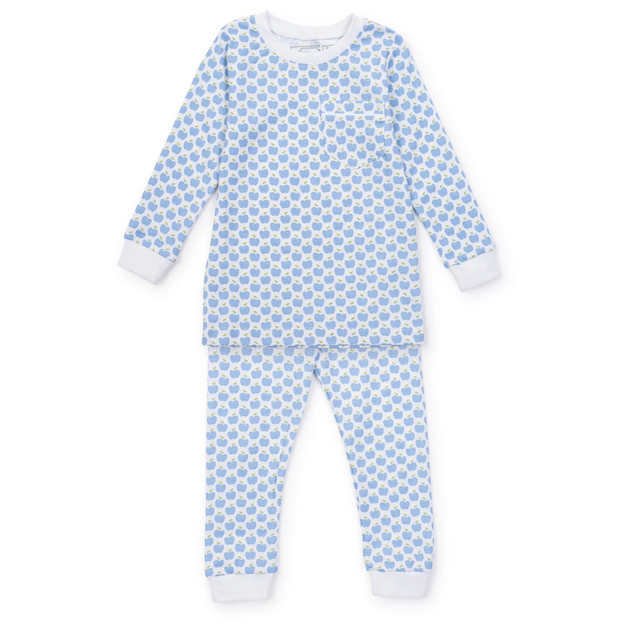 Lila and Hayes Bradford Pajama Pant Set - Apples Blue | JoJo Mommy