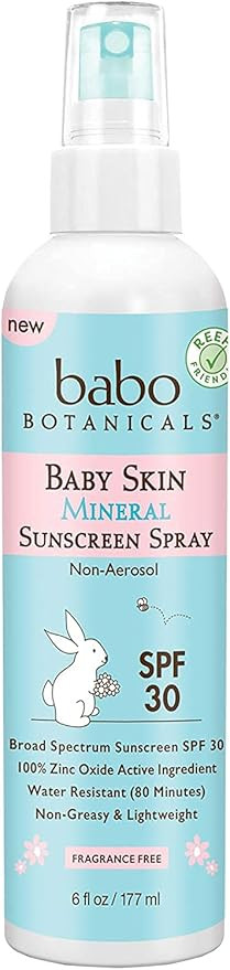 Babo Botanicals Baby Skin Mineral Sunscreen Spray SPF 30 Broad Spectrum - with 100% Zinc Oxide Ac... | Amazon (US)