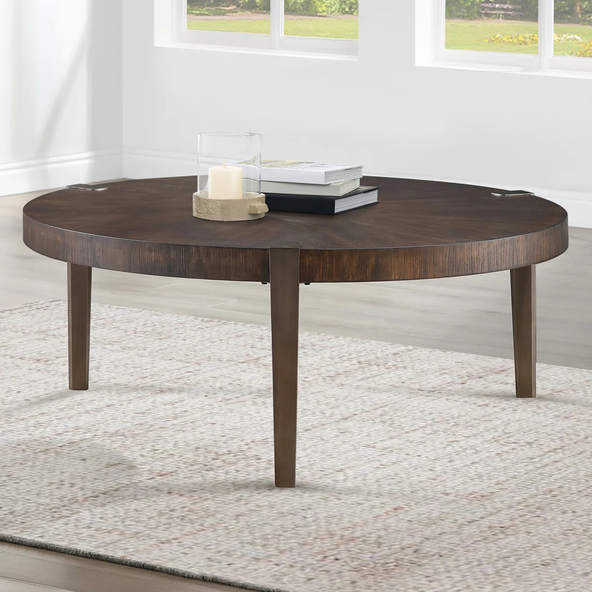 Ebern Designs 48" Round Wood and Iron Coffee Table & Reviews | Wayfair | Wayfair North America