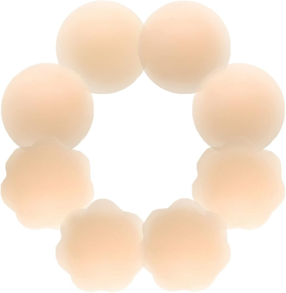 CHARMKING Nipple Covers 4 Pairs for Women, Reusable Adhesive Invisible Pasties Silicone Cover | Amazon (US)