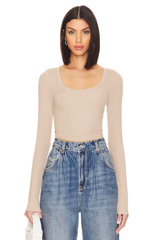 Lovers and Friends Megan Cropped Tee in Stone from Revolve.com | Revolve Clothing (Global)