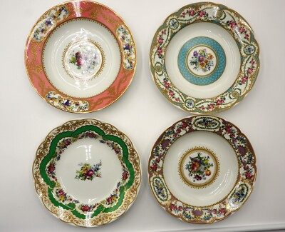 Andrea by Sadek Collection Sevres Porcelain Rim Soup Bowl Set 4 New in Box Multi  | eBay | eBay US
