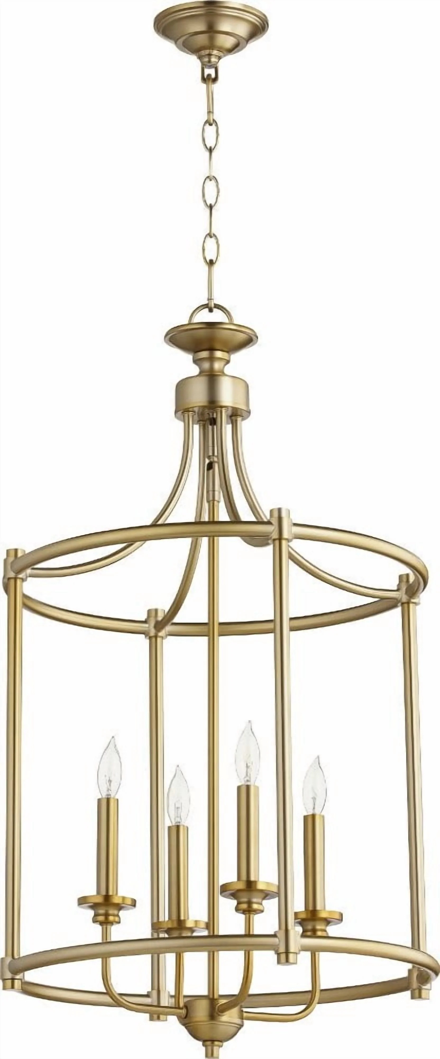 4 Light Entry Pendant In Quorum Home Collection Style 18 Inches Wide By 30 Inches High-Aged Brass... | Walmart (US)