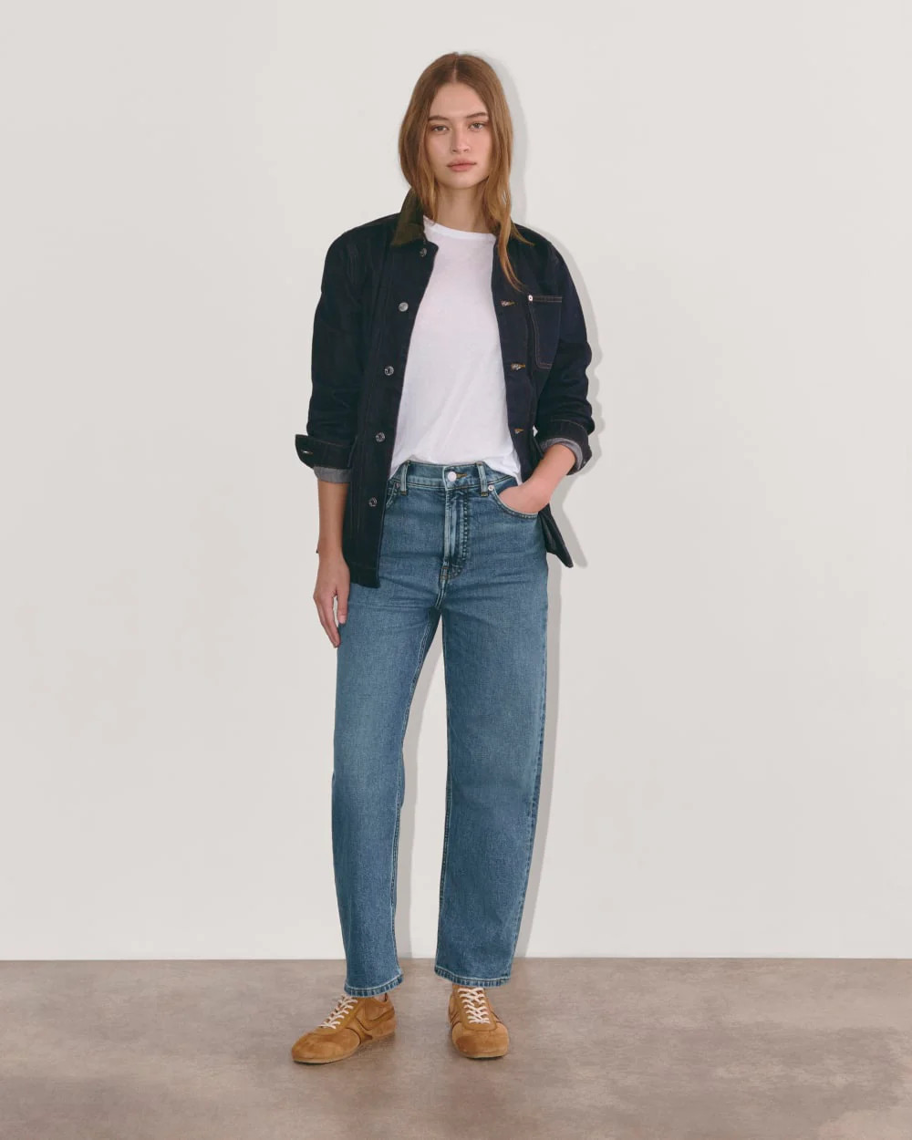 Everlane Way-High� Jean | 27.5� Inseam In Medium Washed Blue, Size 23, Cotton | Everlane