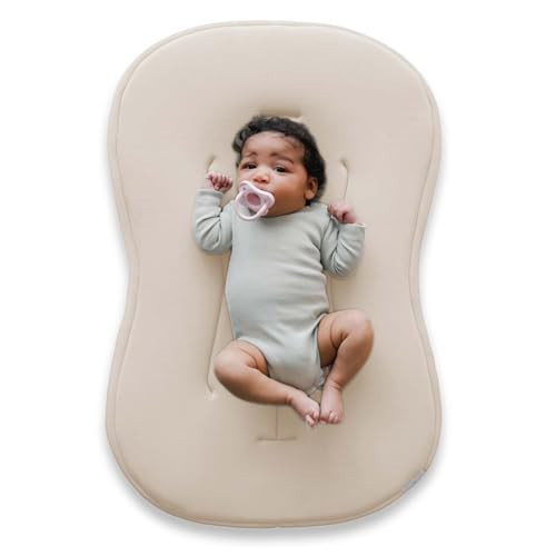 Snuggle Me® Baby Lounger Curve (0-6 Months) - Premium Organic Cotton with Foam Core, Machine-Washable Cover, Buttery-Soft & Breathable Infant Lounger with Travel Bag (30 in x 20 in x 1.9 in) - Natural | Amazon (US)