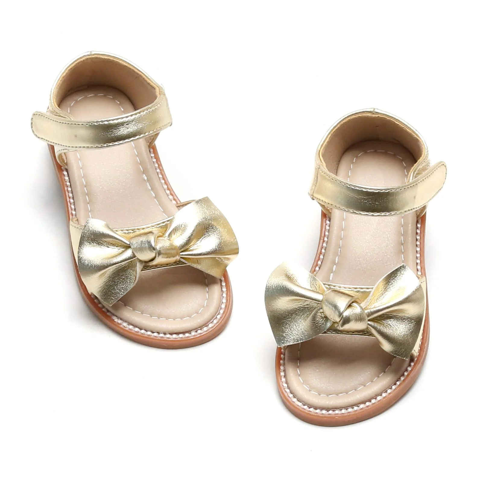 Toddler Girl Gold Sandals Size 6 - Little Girl Easter Summer Dress Shoes Lightweight Open Toe Bea... | Walmart (US)