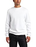 Soffe Men's Crew Neck Sweatshirt, White, Large | Amazon (US)