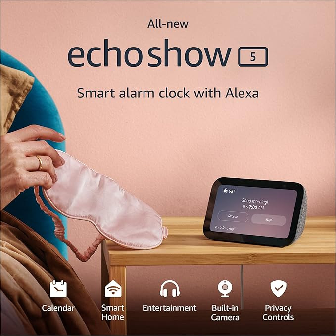 All-new Echo Show 5 (3rd Gen, 2023 release) | Smart display with 2x the bass and clearer sound | ... | Amazon (US)