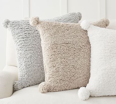Cozy Pom Pom Sherpa Pillow Covers | Pottery Barn (US)