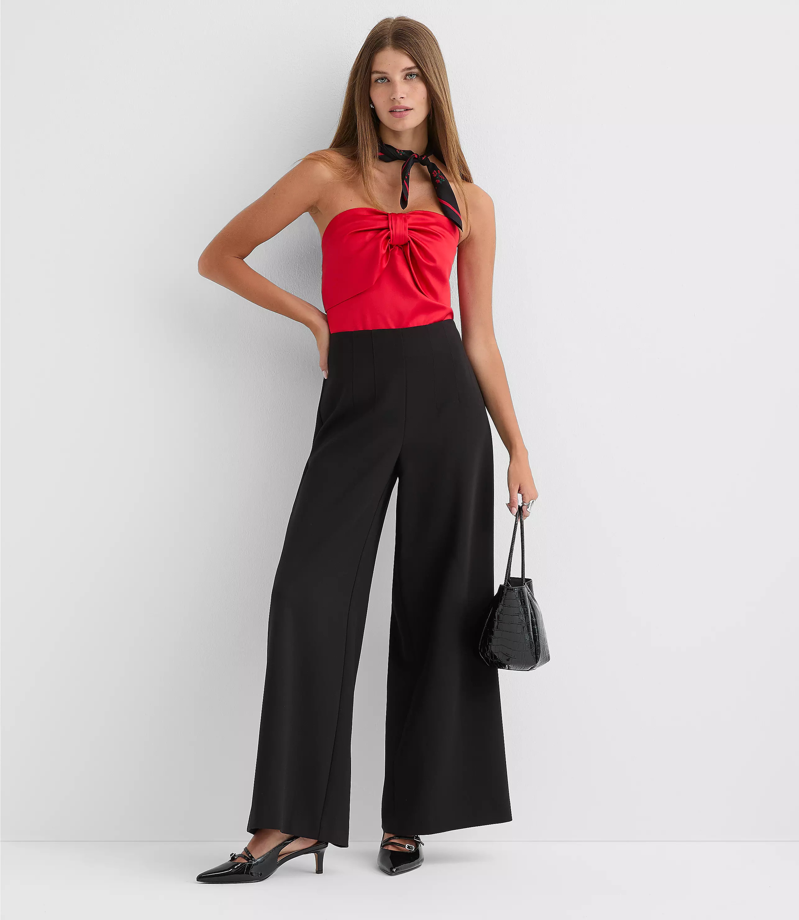 Tall Darted Palazzo Pants in Doubleface | LOFT