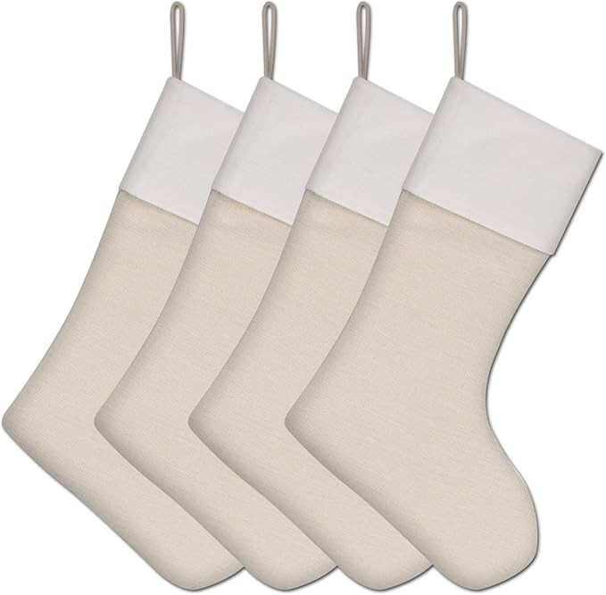 Christmas Stocking 18 Inch Linen Decoration Hanging Stocking for Vinyl Sublimation HTV Ironing Cr... | Amazon (CA)