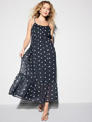 The Occasion by Old Navy Waist-Defined Chiffon Maxi Dress | Old Navy (US)