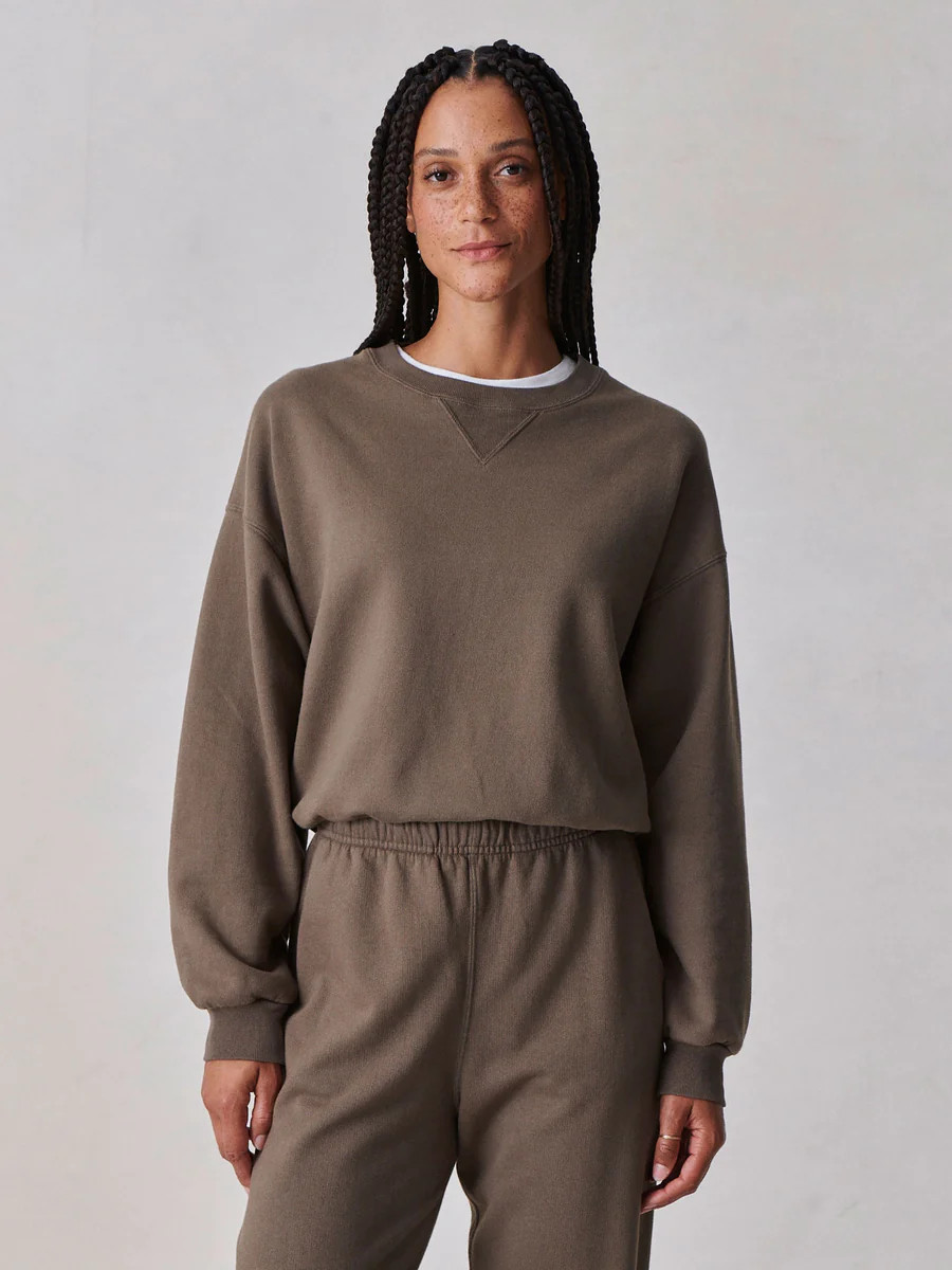 Smokey Ash Vintage Interloop Oversized Crew | Buck Mason
