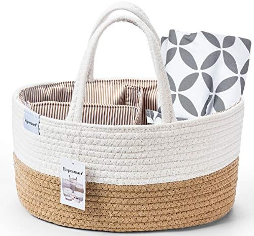 Ropesmart Baby Diaper Caddy Organizer, Portable Diaper Caddy,Cotton Rope Shower Gift Basket,Diape... | Amazon (US)