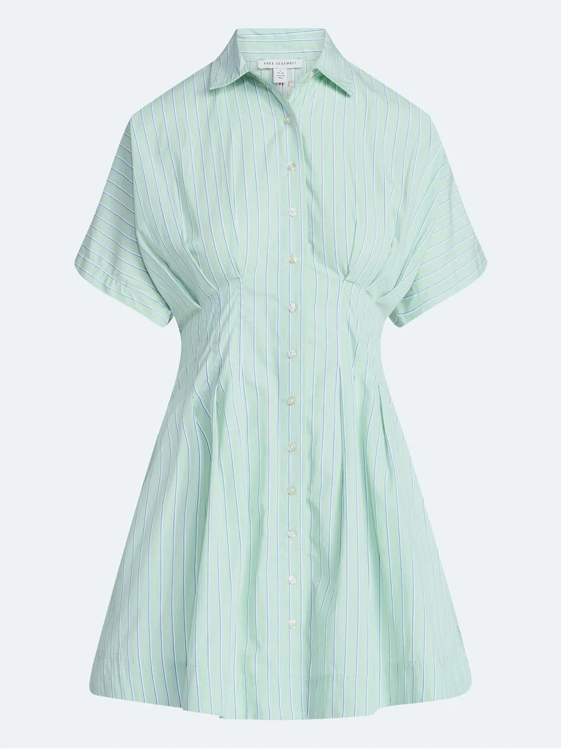 Free Assembly Women's Short Sleeve Corset Mini Dress, Sizes XS-XXL | Walmart (US)