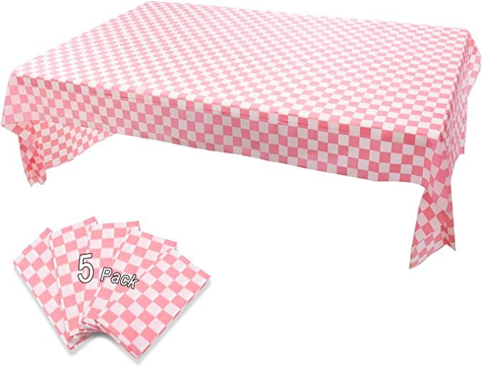 ADVcer 5 Pack Large Plastic Tablecloth, 54x108 Disposable Waterproof Oilproof PEVA Vinyl Table Cl... | Amazon (US)