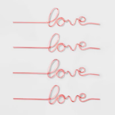 4ct Love Script Straws - Spritz™ | Target