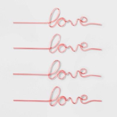 4ct Love Script Straws - Spritz™ | Target