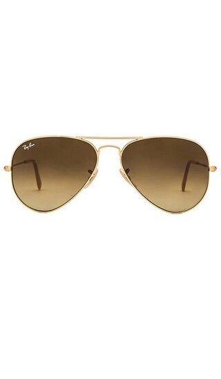 Ray-Ban Aviator Gradient in Gold & Brown Gradient | Revolve Clothing (Global)