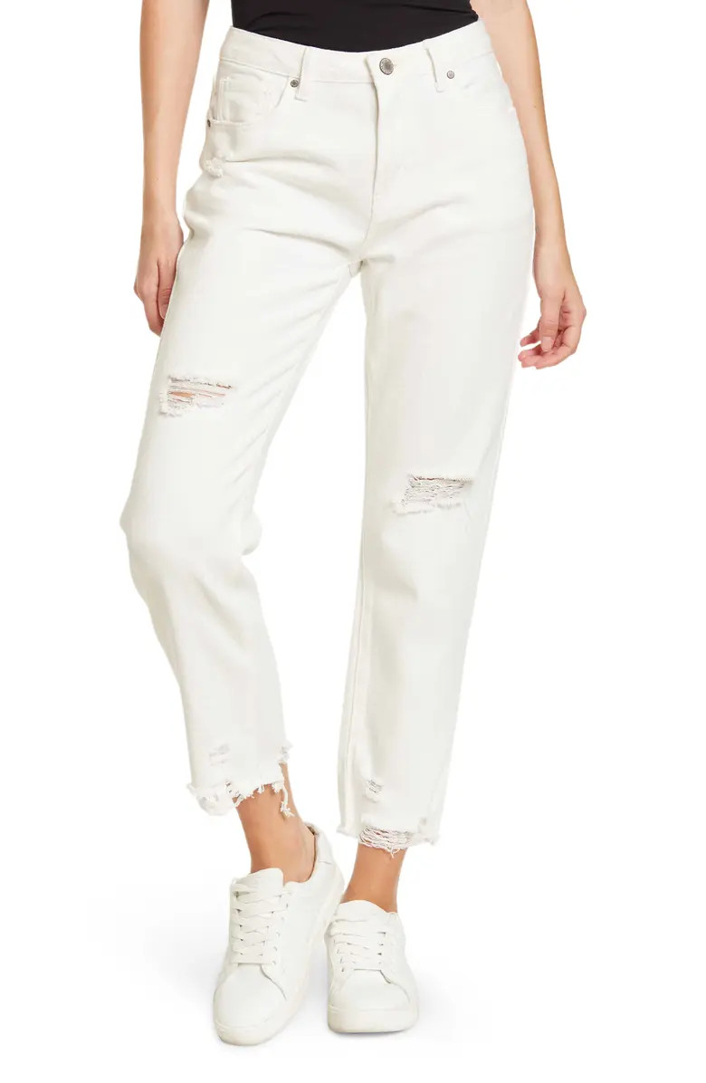 WISHLIST White Deconstructed Straight Leg Jeans | Nordstromrack | Nordstrom Rack