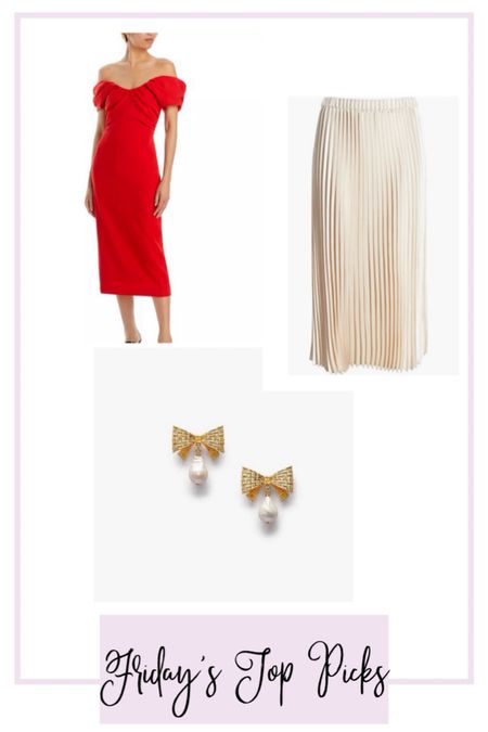 Holiday outfits. Red dress. Holiday skirt. Bow earrings. Pleated skirt 
.
.
.
…. 

#LTKHoliday #LTKstyletip #LTKfindsunder100
