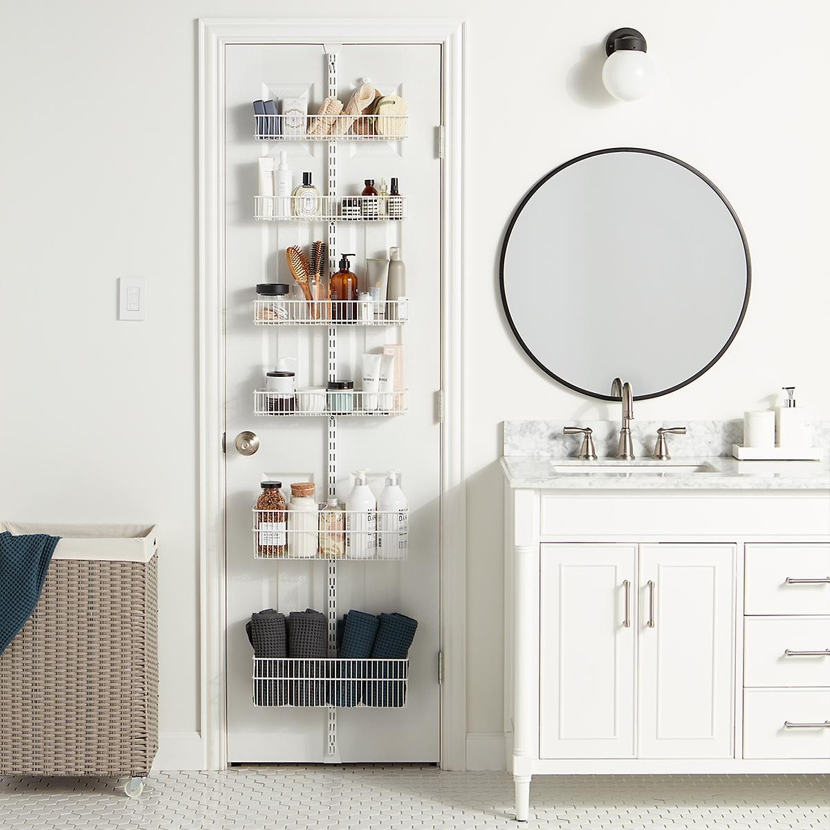 Elfa White 80" Over the Door Rack Solution | The Container Store