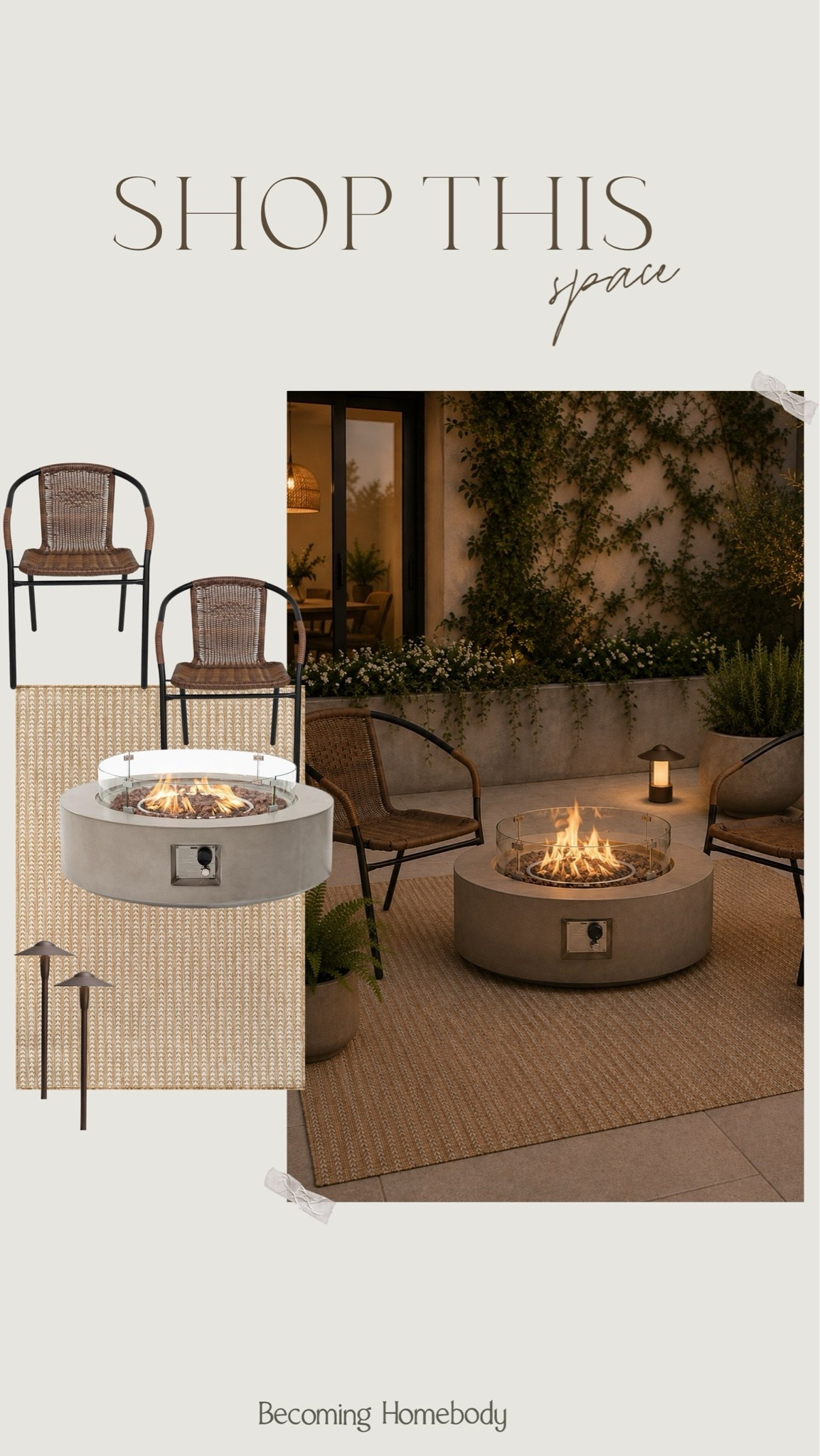 The coziest neutral patio space 🤎 Love these finds for a simple, modern outdoor patio or deck